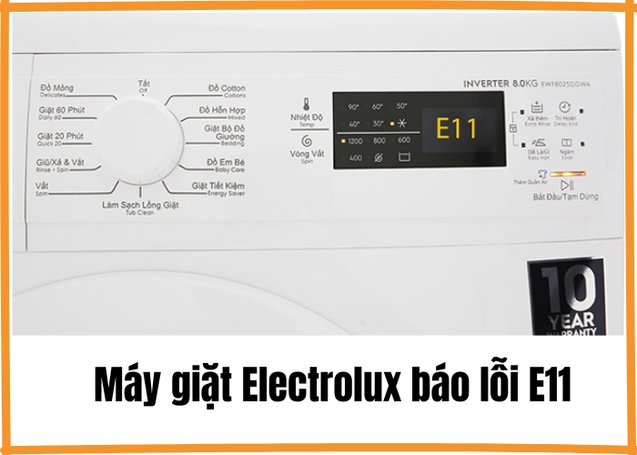 Bảng m&atilde; lỗi m&aacute;y giặt Electrolux