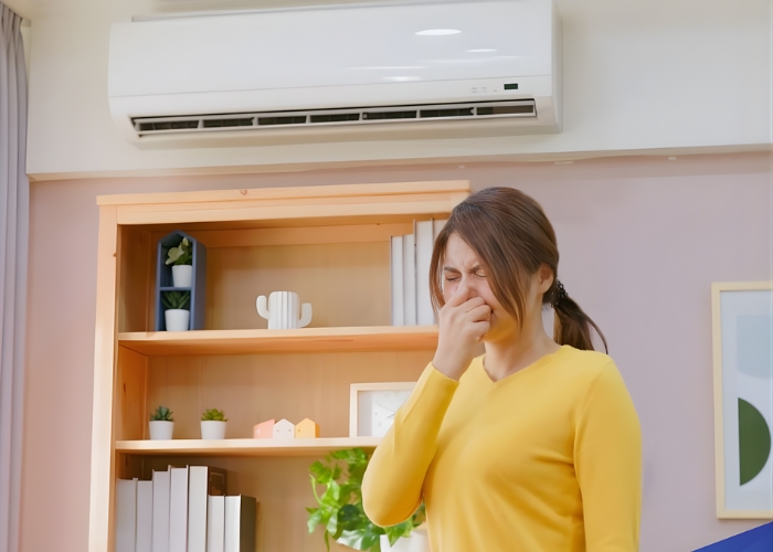 máy lạnh có mùi hôi khi bật