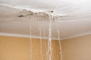 trần nhà dột nước vào mùa mưa