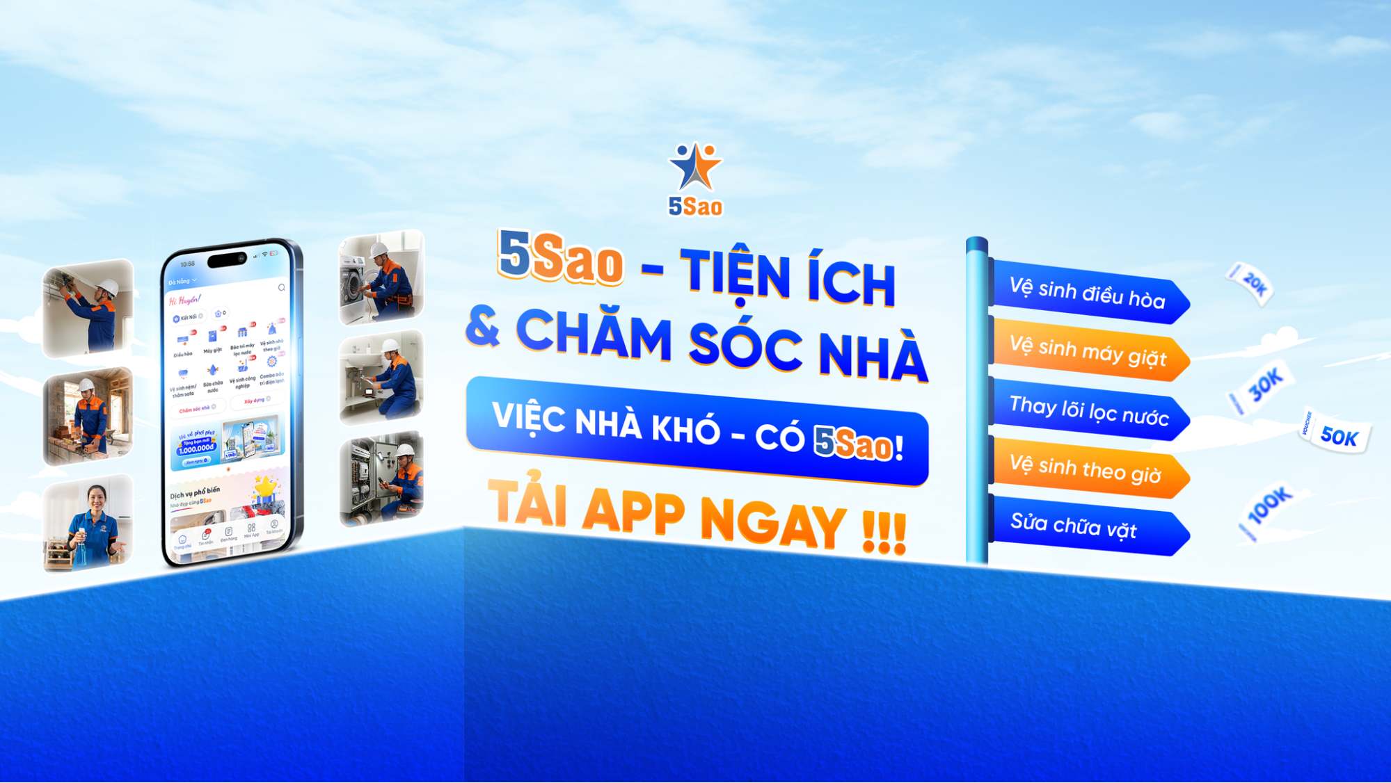 5Sao - Tiện &iacute;ch chăm s&oacute;c nh&agrave; nhanh ch&oacute;ng