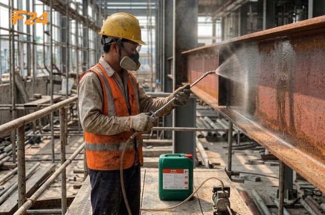 C&aacute;ch xử l&yacute; cốt th&eacute;p bị gỉ trước khi đổ b&ecirc; t&ocirc;ng