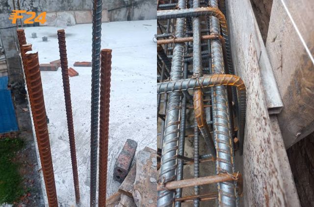 T&aacute;c hại khi đổ b&ecirc; t&ocirc;ng l&ecirc;n cốt th&eacute;p bị gỉ nặng